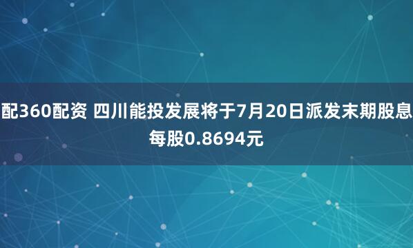 配360配资 四川能投发展将于7月20日派发末期股息每股0.8694元